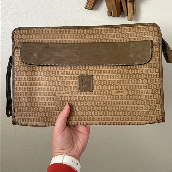 Vintage Tacchini Italian Leather Large Clutch